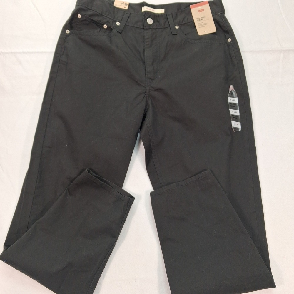 Levi's Jeans Womens 32 80s Mom Jean Black High Rise Tapered Leg NEW